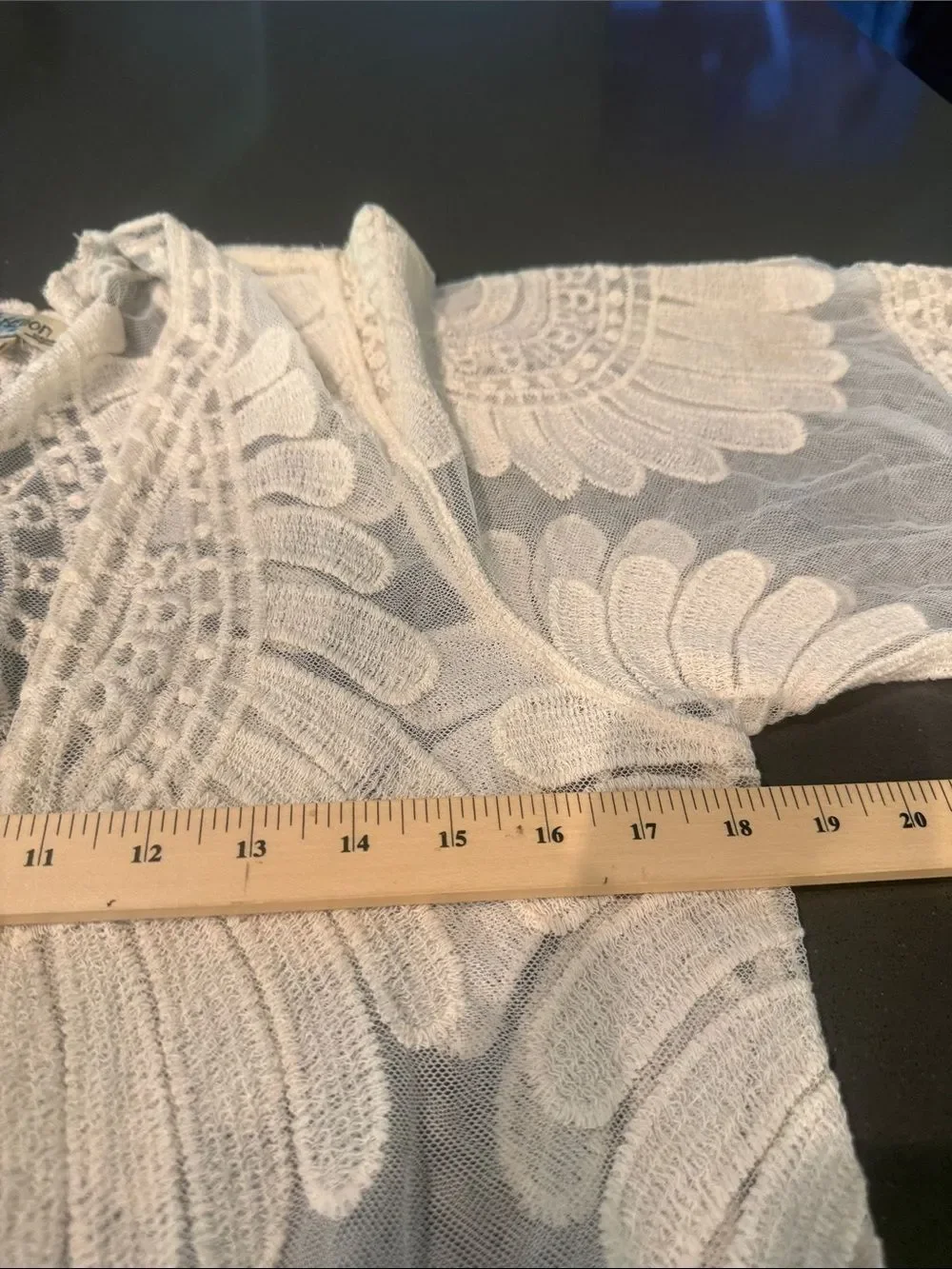Cream Lace Crochet Boho Kimono Duster Cover Up
